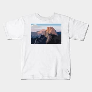 Half Dome in Yosemite National Park Digital Painting Kids T-Shirt